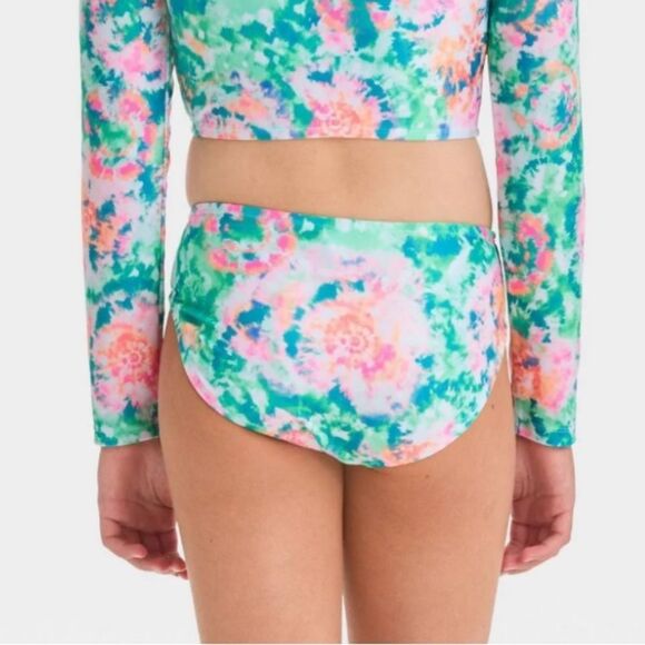 NWT Cat & Jack Medium (8) Girl’s Bikini Swim Bottom Tie Dye Floral Print - Picture 3 of 6